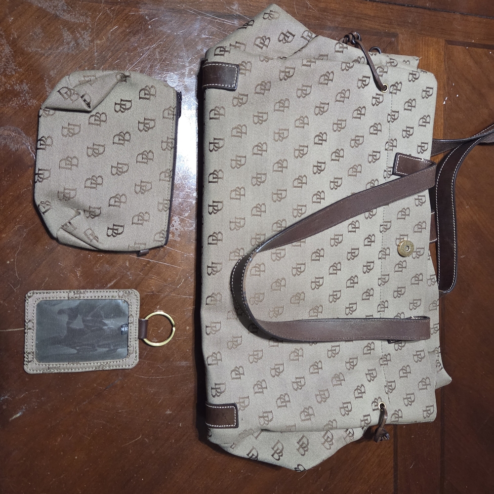 Dooney & Bourke Tan and Brown Shoulder Bag